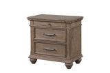 Side angle of Nashville Light Brown Upholstered Tufted Panel Bed