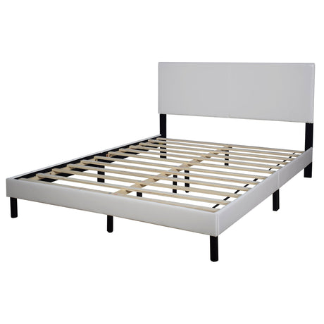 Helen White PU Upholstered Platform Full Bed side detail