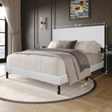 Close-up of Helen White PU material on bed frame