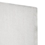 Heiden platform bed close up of white upholstered headboard
