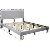 Heiden Light Gray Upholstered Platform Full Bed