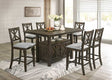 Dorothy Gray counter height dining table with storage, angled side view