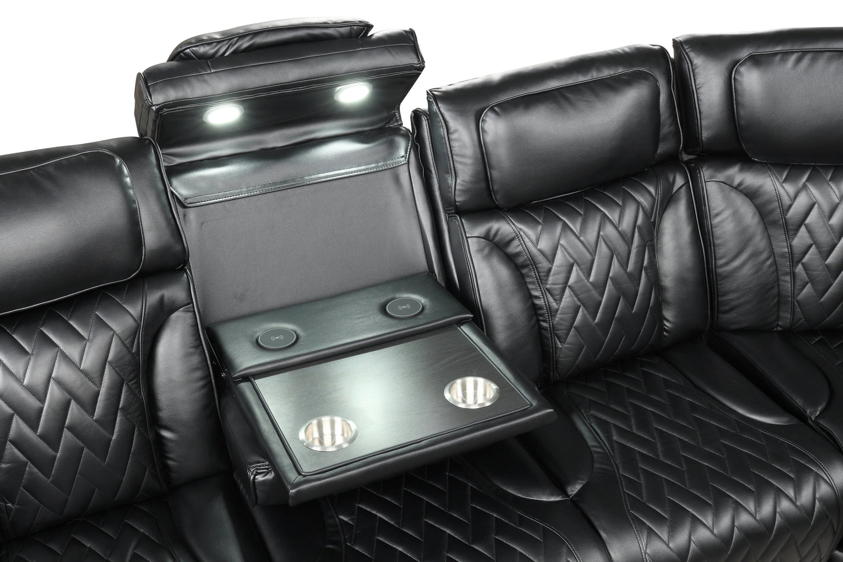 Back view of Barcelona power reclining sectional