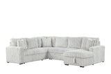 side view of Sonic Gray sectional sofa with storage chaise and USB ports