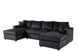 Terasa Black Double Chaise Sectional sofa side view