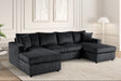 Terasa Black Double Chaise Sectional sofa main front view