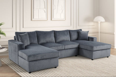 Terasa Gray Double Chaise Sectional sectional sofa front view