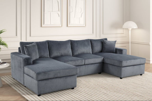Terasa Gray Double Chaise Sectional sectional sofa front view