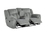 Recliner mechanism on Dallas Gray sofa set
