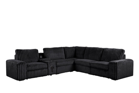 Side view of Amelia Onyx sectional highlighting power reclining feature