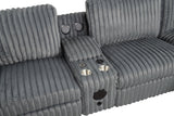 Amelia charcoal sectional with Bluetooth speaker detail