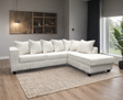 FiveTen Cream Velvet Sectional sofa main view