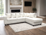 FiveTen Cream Velvet Sectional sofa side view