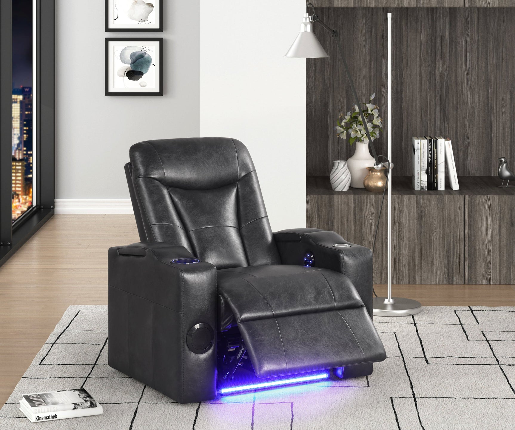 Topgun power recliner side view showing USB ports