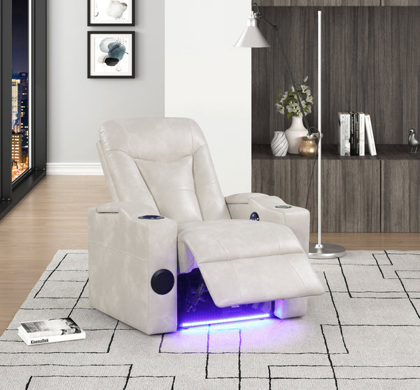 Close-up of Bluetooth speaker on Topgun recliner