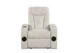 USB charging ports on Topgun ivory recliner arm