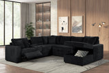 Side view of Hunter Black fabric sectional sofa
