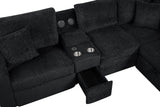 Room view showing Hunter Black sectional sofa setup