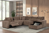Side view of Hunter Mocha Sectional showing chaise