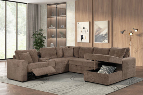 Side view of Hunter Mocha Sectional showing chaise