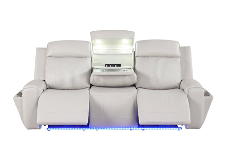 Side view showing power footrest and headrest controls