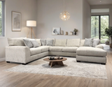 Side view of Jean Cream Oversized Sectional sofa showcasing chaise