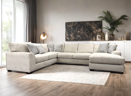 Jean Cream Oversized Sectional sofa front view showing seating area