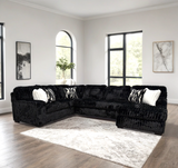 Marlo Black Sectional sofa side view