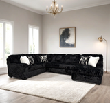 Marlo Black Sectional sofa detail view