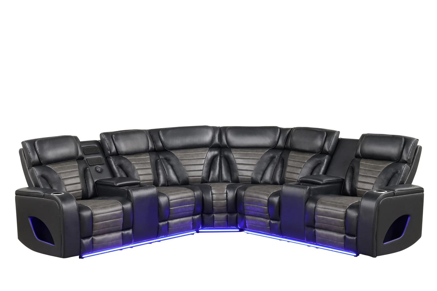 LED light strips illuminating Ibiza sectional sofa
