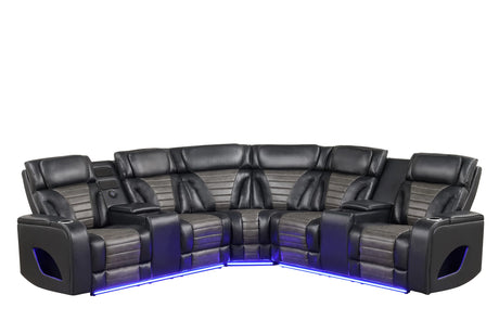 LED light strips illuminating Ibiza sectional sofa