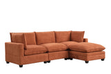 Cloud Orange Modular Fabric Sectional Sofa side view