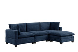 Cloud Navy Modular Fabric Sectional Sofa side view