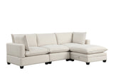 Cloud Beige Fabric Modular Sectional sofa side angle view
