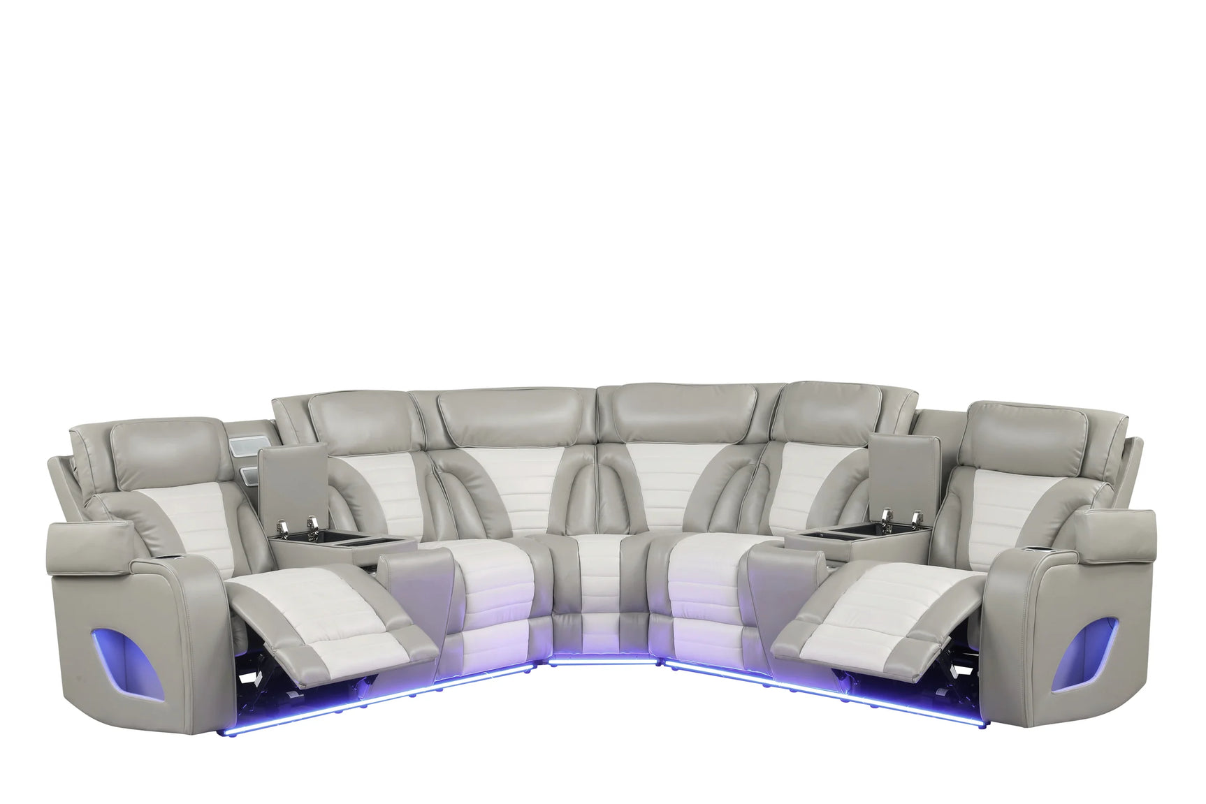 Ibiza sectional LED light strips illuminated at night