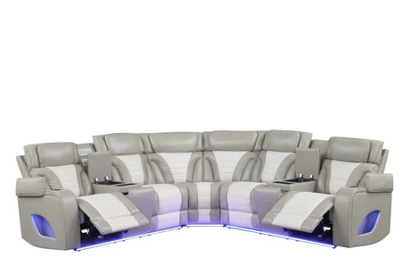 Ibiza sectional LED light strips illuminated at night