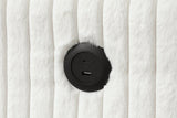 Close-up detail of beige upholstery and storage chaise on July Sectional Sofa