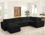 Side view of Xlcloud Black 5-piece sectional sofa