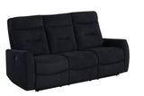 Close-up of Nina black performance fabric upholstery