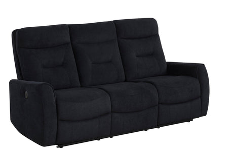 Close-up of Nina black performance fabric upholstery