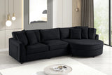 Elva Black Sectional sofa side angle view