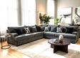 Jimmy Charcoal Oversized Sectional sofa front view in gray upholstery