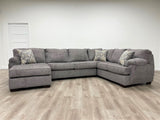 Close-up detail of gray chenille fabric on Brentwood sectional