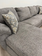 Main angled view of Brentwood Gray Chenille sectional sofa