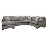 Living room display with Brentwood Gray Chenille sectional sofa