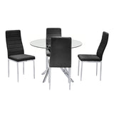 Room view of Diane Black Round Dining Room Set showing table and chairs in dining setting