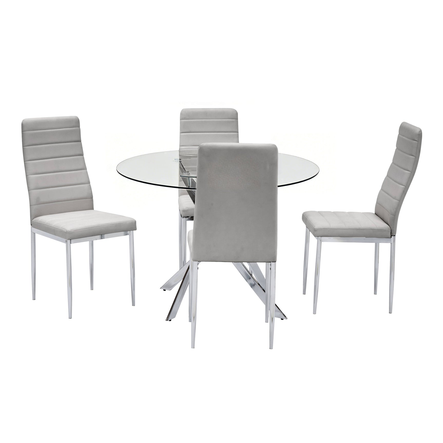 Room setting showing Diane Gray Round Dining Room Set dining furniture