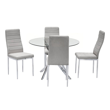 Room setting showing Diane Gray Round Dining Room Set dining furniture
