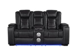 Close-up of sofa arm with storage compartment
