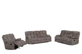 Martina Brown Fabric Recliner side angle